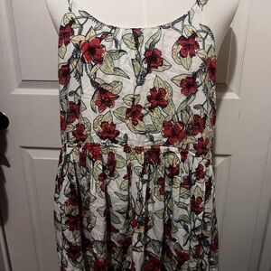 Free People Red and Green Floral Dress